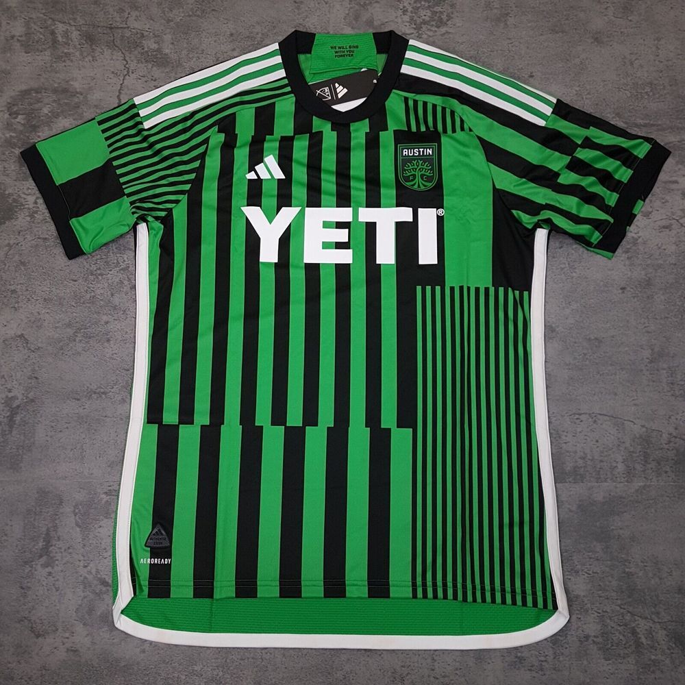 ADIDAS MLS Austin FC 23/24 Home Yeti Soccer Jersey Mens‎ Size LARGE Green